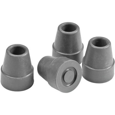 Carex Heavy Duty Synthetic Rubber Quad Cane Tips 5/8" Mobility Aids for Seniors, Gray, 4 Count