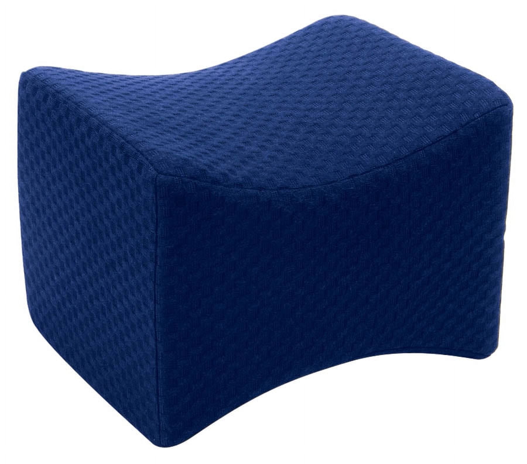 Carex Memory Foam Knee Pillow for Side Sleeping, Navy Blue, 1.75 lbs