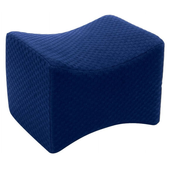 Carex Memory Foam Knee Pillow for Side Sleeping, Navy Blue, 1.75 lbs