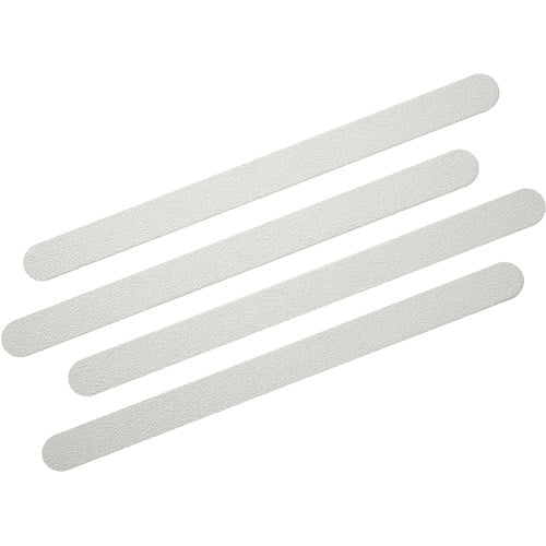 Carex Non-Adhesive Safety Treads for Tubs, Stairs, Floors, Non-Slip Waterproof Strips, 8 Pack, White