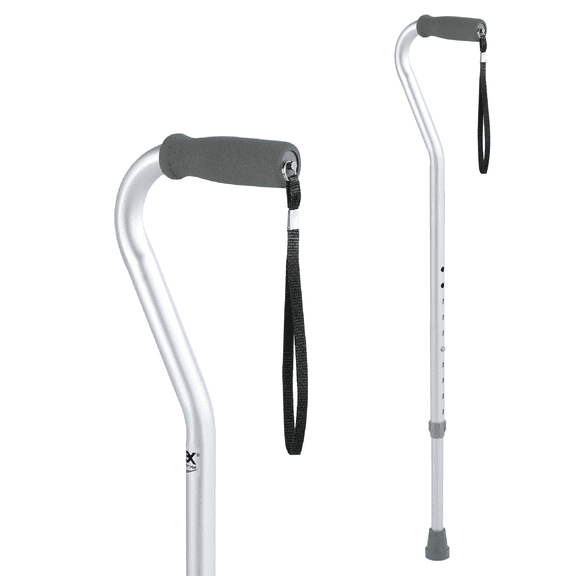 Carex Offset Aluminum Walking Cane for all Occasions, Men and Women, Adjustable, 250 lb Capacity