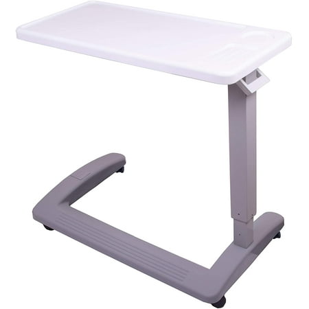 Carex Adjustable Overbed Table with Wheels for Hospital and Home Use, Adjustable and Portable