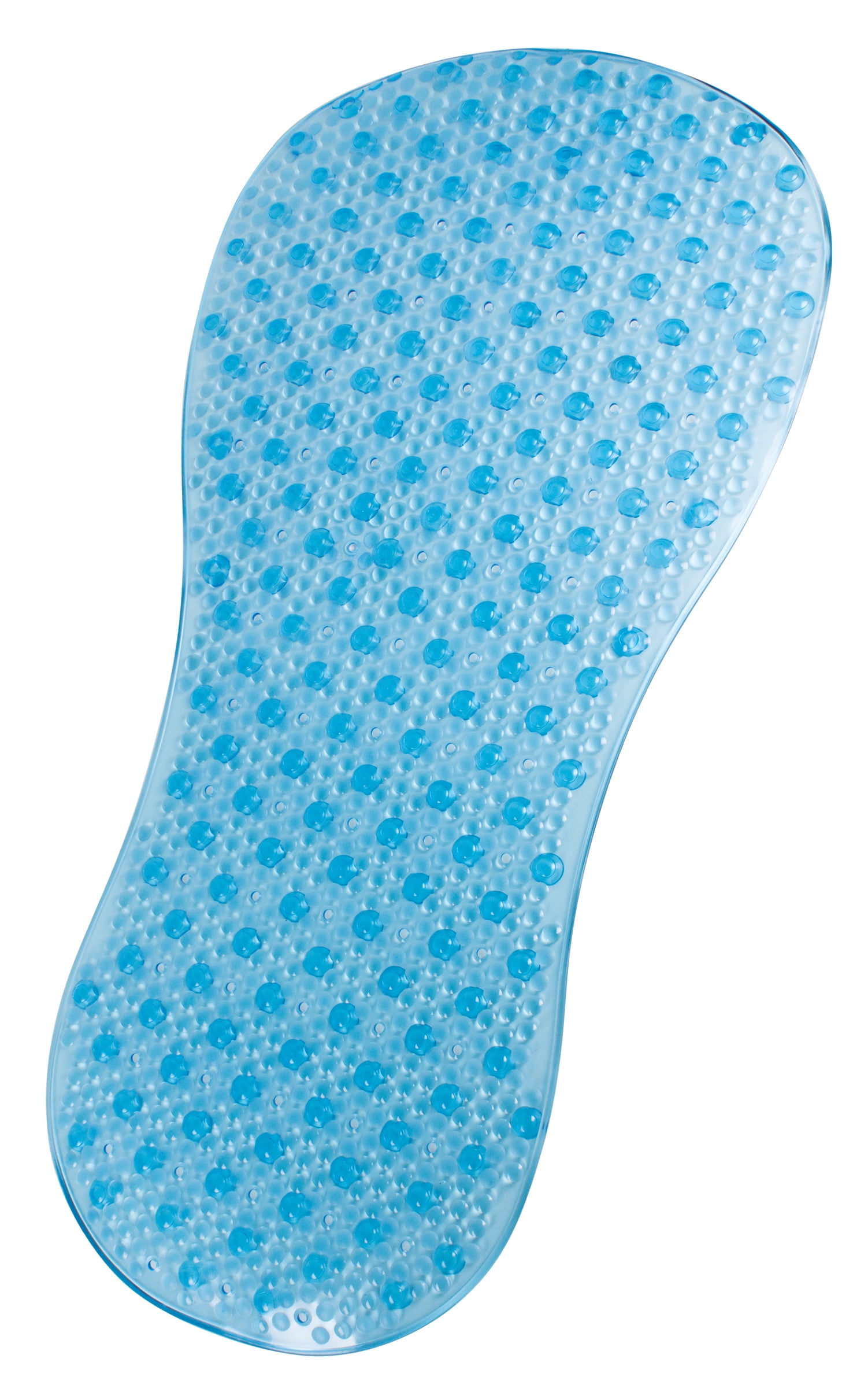 Carex Plastic Non-Slip Bathtub and Shower Mat with Suction Cups, Blue, 32 x 16"