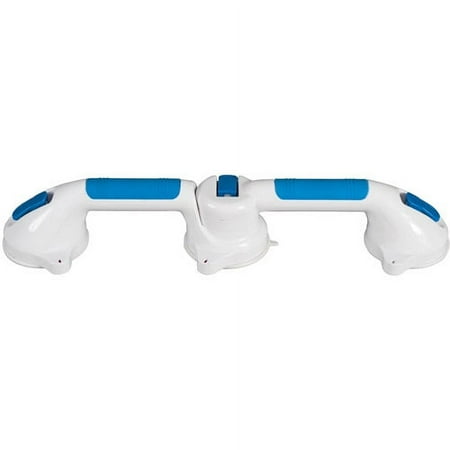 Carex Plastic Ultra Grip Pivot Bath Safety Grab Bar with Dual Locking Suction Cups, 250 lb Capacity