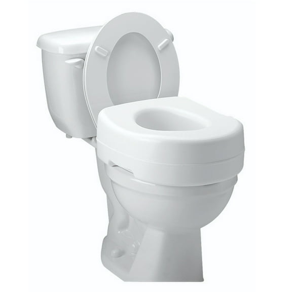 Carex Raised Toilet Seat Riser, Adds 5.5" of Height, 300 lb Weight Capacity, Slip-Resistant, White