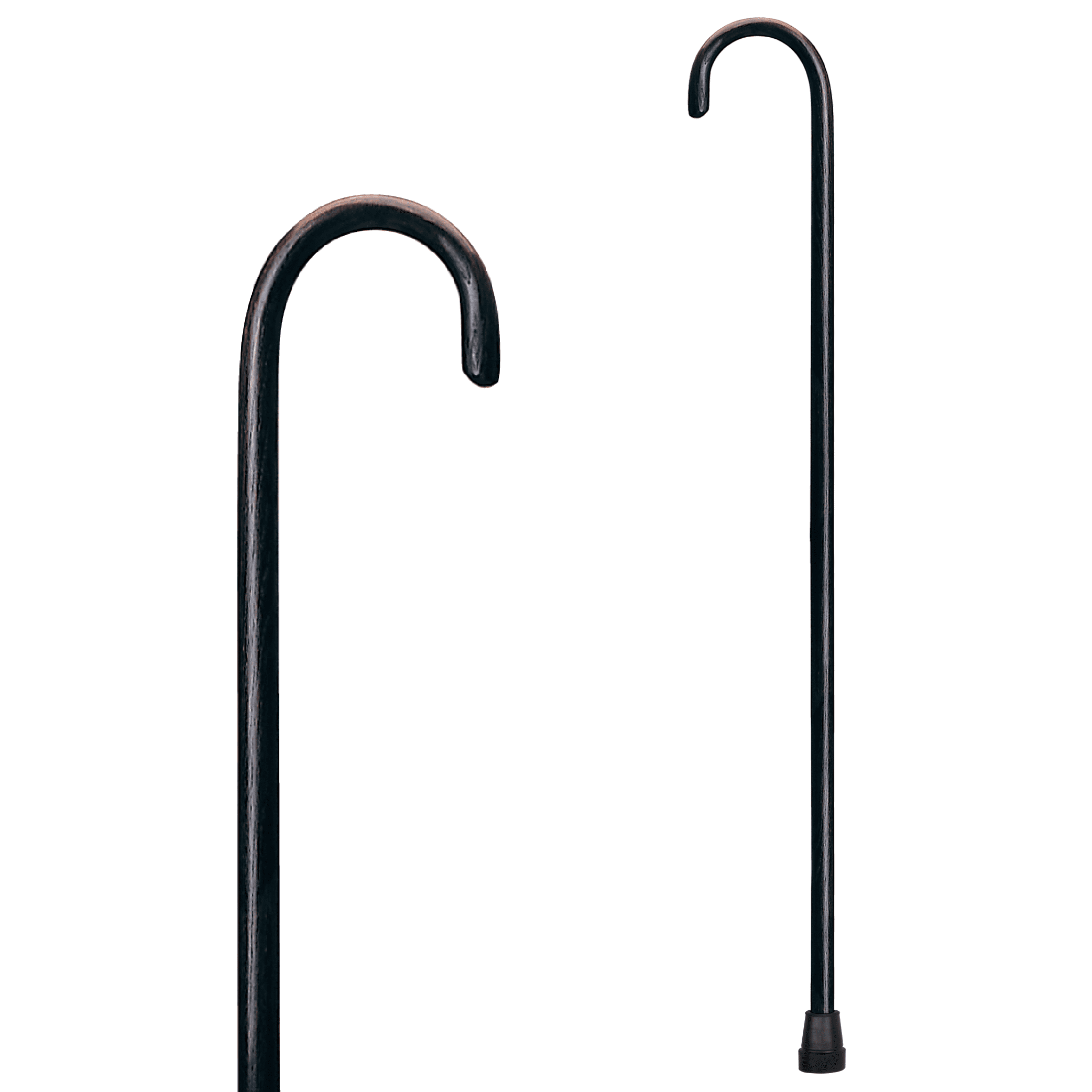 Walnut Finish Round Handle Wooden Walking Cane, 36" Height