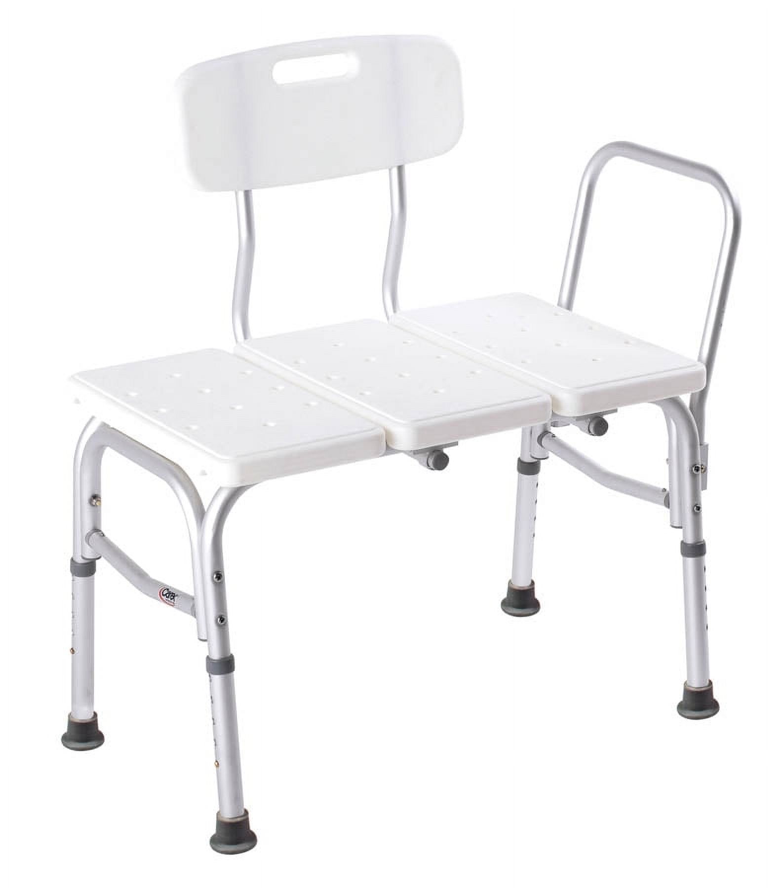Carex Shower and Bath Transfer Bench with Height Adjustable Legs, 300 lb Weight Capacity - image 1 of 9
