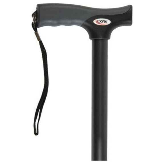 Carex Soft Grip Folding Cane, Black