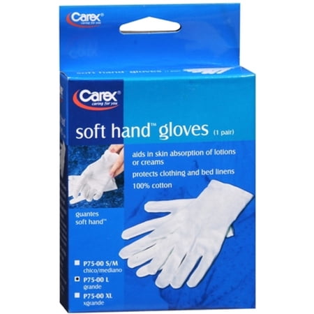 Carex Soft Hand Infection Control Cotton Aid Gloves, X-Large, 2ct, 2-Pack