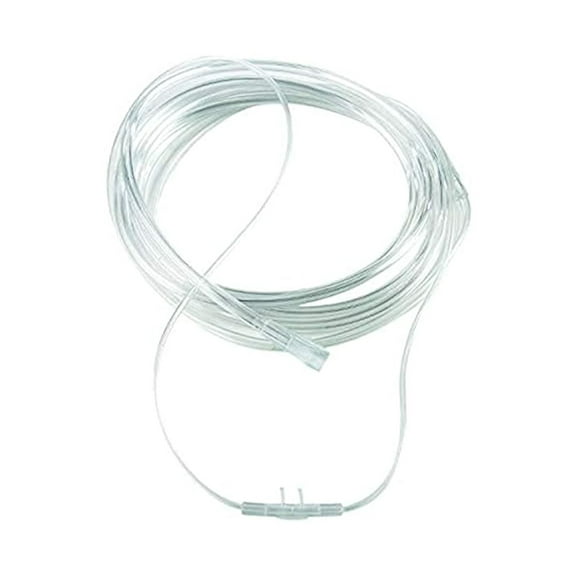 Carex Soft-Touch Nasal Oxygen Cannula, Standard Connector, 7 feet Tubing Length, Adult Size, Clear