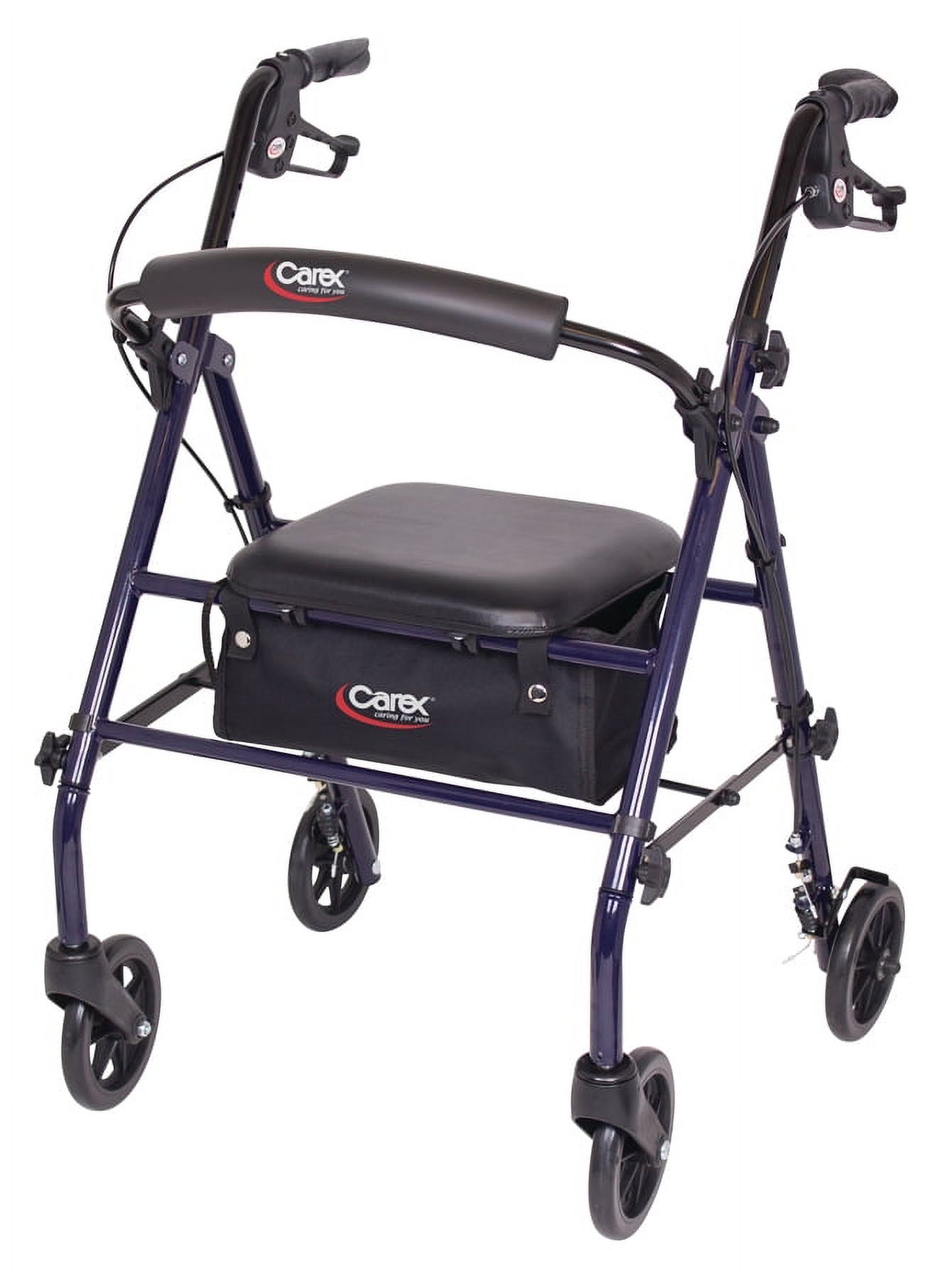 Carex Aluminium Step N Rest Rollator Walker, Padded Seat, 6" Wheels
