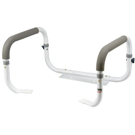 Carex Steel Toilet Support Rail with Adjustable Legs and Handles for Seniors, 300 lb Capacity