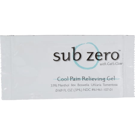 Carex Subzero Pain Relieving Gel, over-The-Counter Pain Relief for Minor Aches, Clear (Pack of 100)