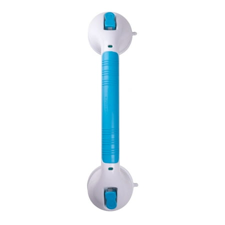 Carex Suction Shower Grab Bar, 16" Ultra Grip Handle, Dual Locking, 75 lb Weight Capacity