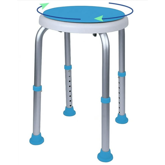 Carex Swivel Bath and Shower Stool Chair with Padded Seat for Seniors, Handicap, 300 lb Capacity