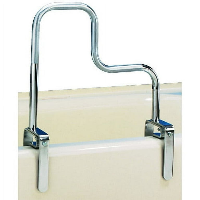 Carex Tri-Grip Bathtub Rail with Chrome Finish - Bathtub Grab Bar Safety  Bar For Seniors and Handicap - For Assistance Getting In and Out of Tub,  Easy