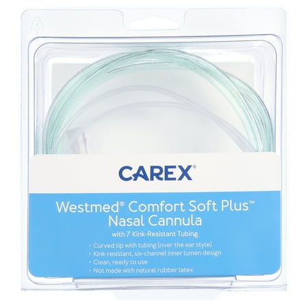 Carex - Comfort Soft Plus 7-feet Oxygen Nasal Cannula, Westmed - Clear