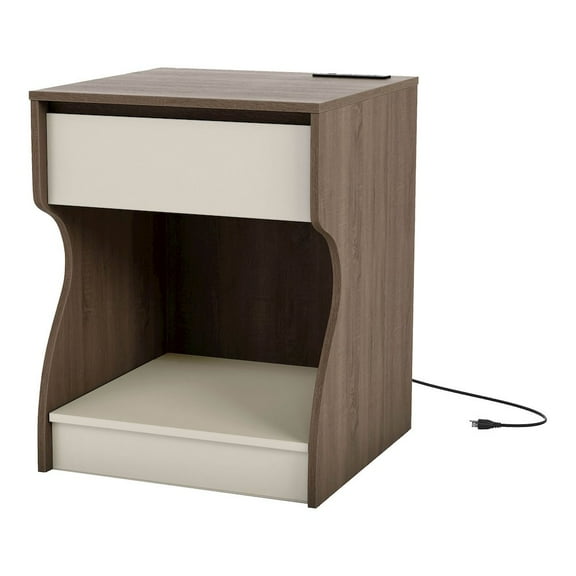 ENITIAL STAR Carey Contemporary Wood Storage Nightstand with USB Ports