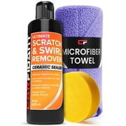 Carfidant Scratch and Swirl Remover - Car Scratch Remover for Vehicles Paint - Polishing Compound for Cars with Pad and Towel - Cutting and Buffing Compound for Paint Restorer