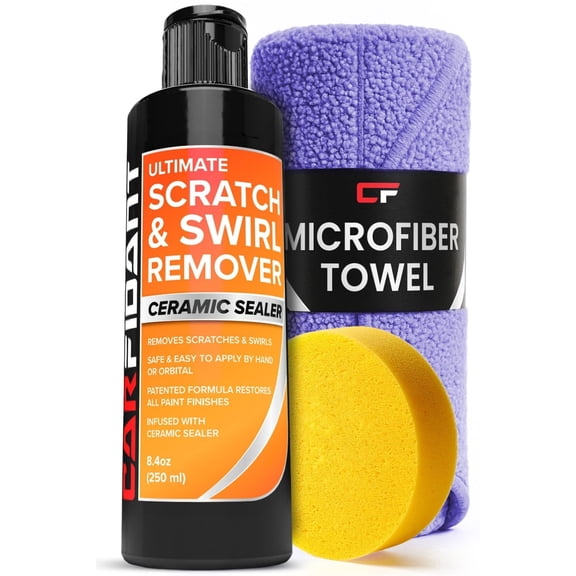 Carfidant Scratch and Swirl Remover - Car Scratch Remover for Vehicles Paint - Polishing Compound for Cars with Pad and Towel - Cutting and Buffing Compound for Paint Restorer
