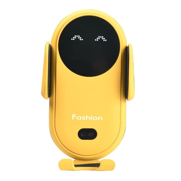 Cargador inalambrico Para Carro,Smart infrared Sensor Car Wireless Charge Phone Stand Car Dashboard Mount,Yellow
