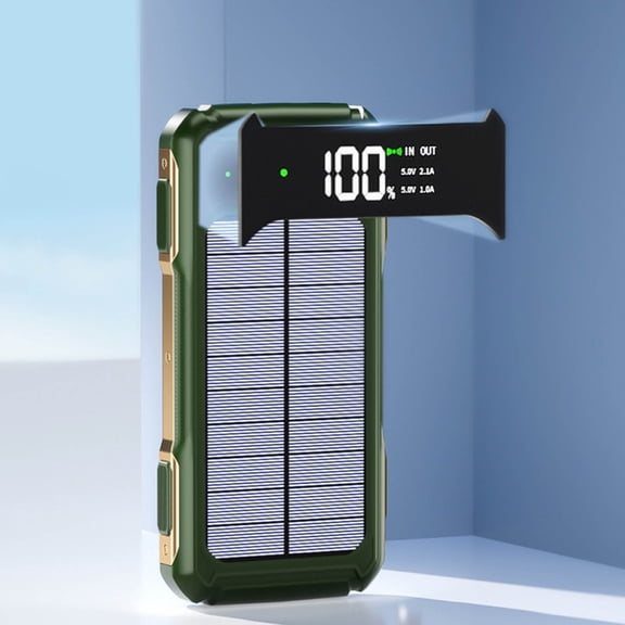 Cargador portátil de 10 000 mAh, batería externa solar de carga rápida con 4 cables integrados, cargador solar, batería externa con radio para teléfono móvil.