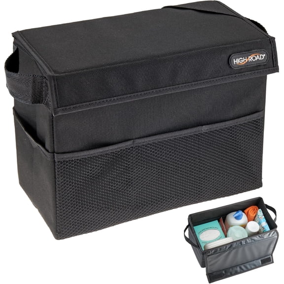 Carganizer Car Storage Bin with Lid - Multipurpose Storage Box for Car for the Back Seat, Front Seat or Trunk - Univeral Car Organizer Fits All Vehicles