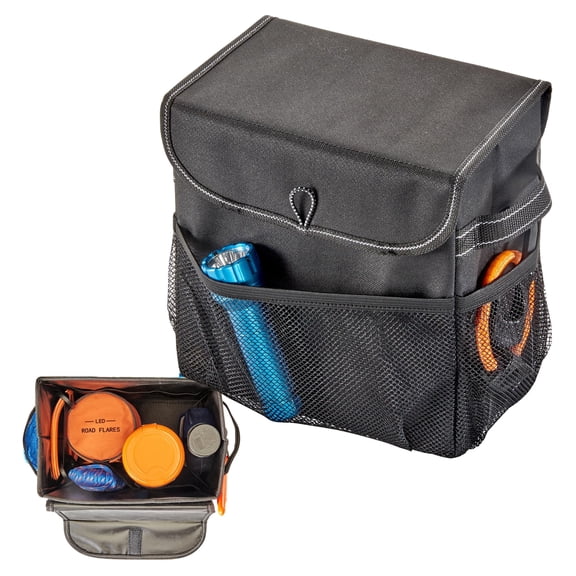 Carganizer Car Storage Organizer with Lid - Multipurpose Small Car Storage Box, Back or Front Seat Organizer, Auto Console or Trunk Organizer - Univeral Fit in All Vehicles