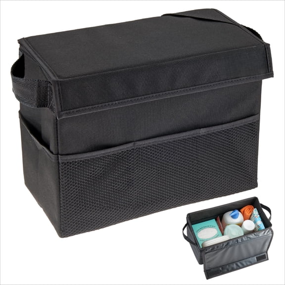 Carganizer Car Storage Organizer with Lid - Multipurpose Small Car Storage Box, Back or Front Seat Organizer, Auto Console or Trunk Organizer - Univeral Fit in All Vehicles