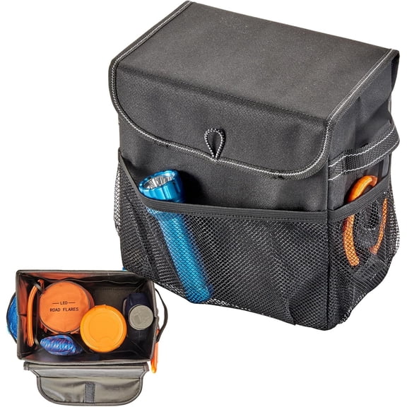 Carganizer Storage Organizer with Lid - Multipurpose Small Storage Box, or Front Seat Organizer, Auto Console or Trunk Organizer - Univeral Fit in