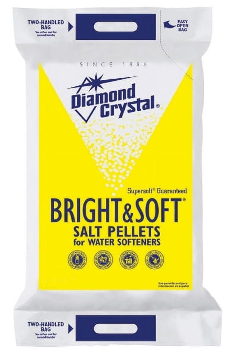 Cargill Diamond Crystal Bright & Soft Water Softener Salt Pellets.