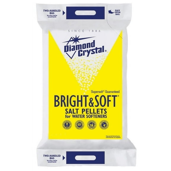 Cargill Diamond Crystal Bright & Soft Water Softener Salt Pellets.