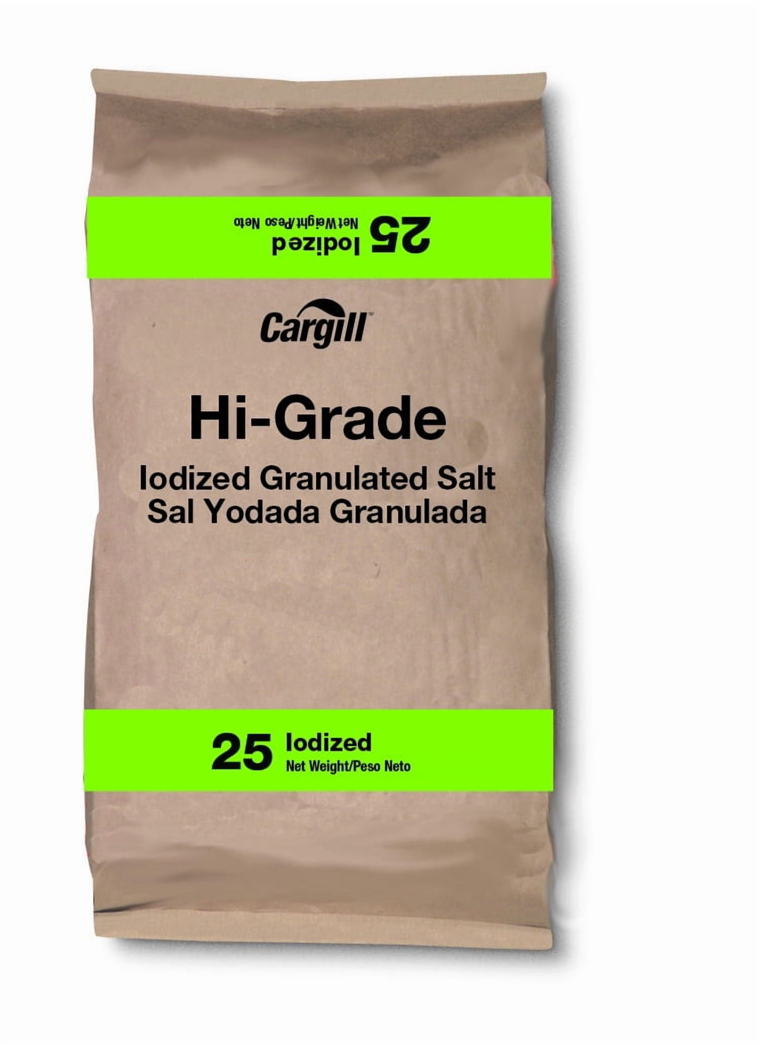 Cargill Diamond Crystal Iodized Hi Grade Evaporated Salt 25 Pound