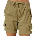 thumbnail image 1 of Womens Cargo Athletic Shorts Workout Shorts Gym Drawstring Shorts with Pockets Bermuda Loose Shorts, 1 of 5