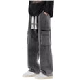 thumbnail image 1 of Cargo Baggy Jeans for Men, Drawstring Waist Wide Leg, Loose Fit Denim Y2K Straight Leg Streetwear Vintage, 1 of 9