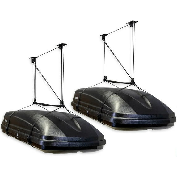 StoreYourBoard Cargo Box Ceiling Storage Hoist, Heavy Duty Holds 150 lbs, Rooftop Carrier Garage Pulley System