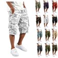 thumbnail image 1 of Cargo Camo Shorts for Men Relaxed fit Elastic Waist Long Athletic Shorts Summer Plus Size Hiking Shorts Multi Pockets, 1 of 6
