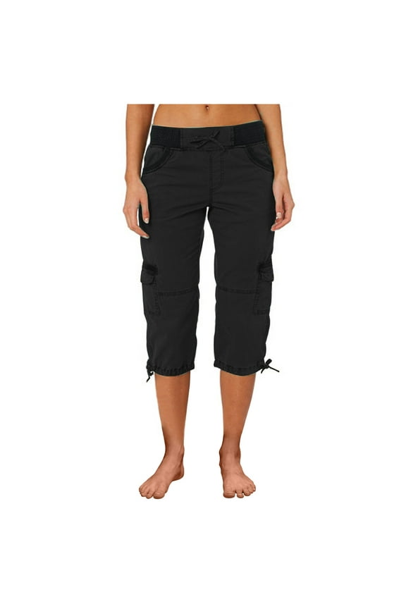Cargo Capris Pants Womens Casual Low Rise Crop Pants Y2K Teen Girls Joggers Hiking Baggy Pants Outdoor Active Pants