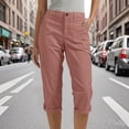 thumbnail image 1 of Cargo Capris for Women 2026 Summer Casual High Waisted Button Loose Travel Hiking Capri Cropped Pants with Pockets, 1 of 4