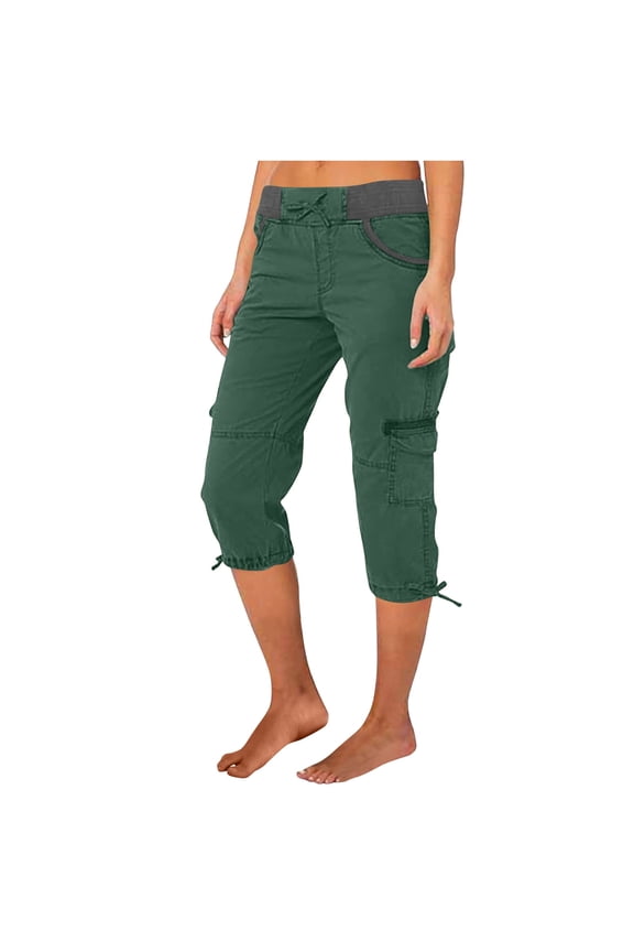 Cargo Capris for Women Drawstring Quick Dry Comfortable Cropped Pant Workout Travel Hiking Joggers Cargo Pants