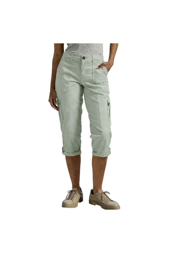 Cargo Capris for Women High Waist Tapered Leg Pants with Multiple Pockets Lightweight Summer Cropped Pants Casual Work Capris
