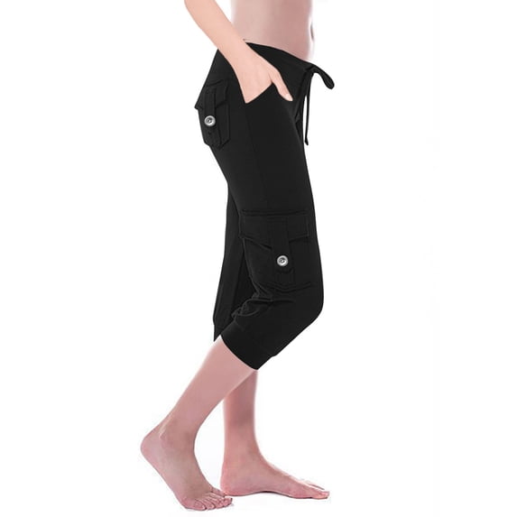 Cargo Capris for Women Low Rise Summer Lightweight Outdoor Hiking Stretchy Cropped Pants with Pockets