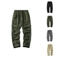 thumbnail image 1 of Cargo Combat Pants for Men 2025 Relaxed Fit Casual Elastic Waist Drawstring Cargo Hiking Pants with Pockets Trousers, 1 of 4