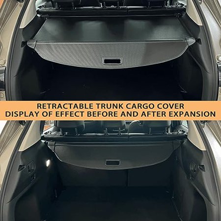Cargo Cover Compatible with 2023 2024 Mazda CX50 Retractable Rear Trunk Cover Trunk Security Cover Shielding Shade Accessories For Mazda CX-50 Cargo Cover 2023 2024 (Black/Carbon Fiber Texture)