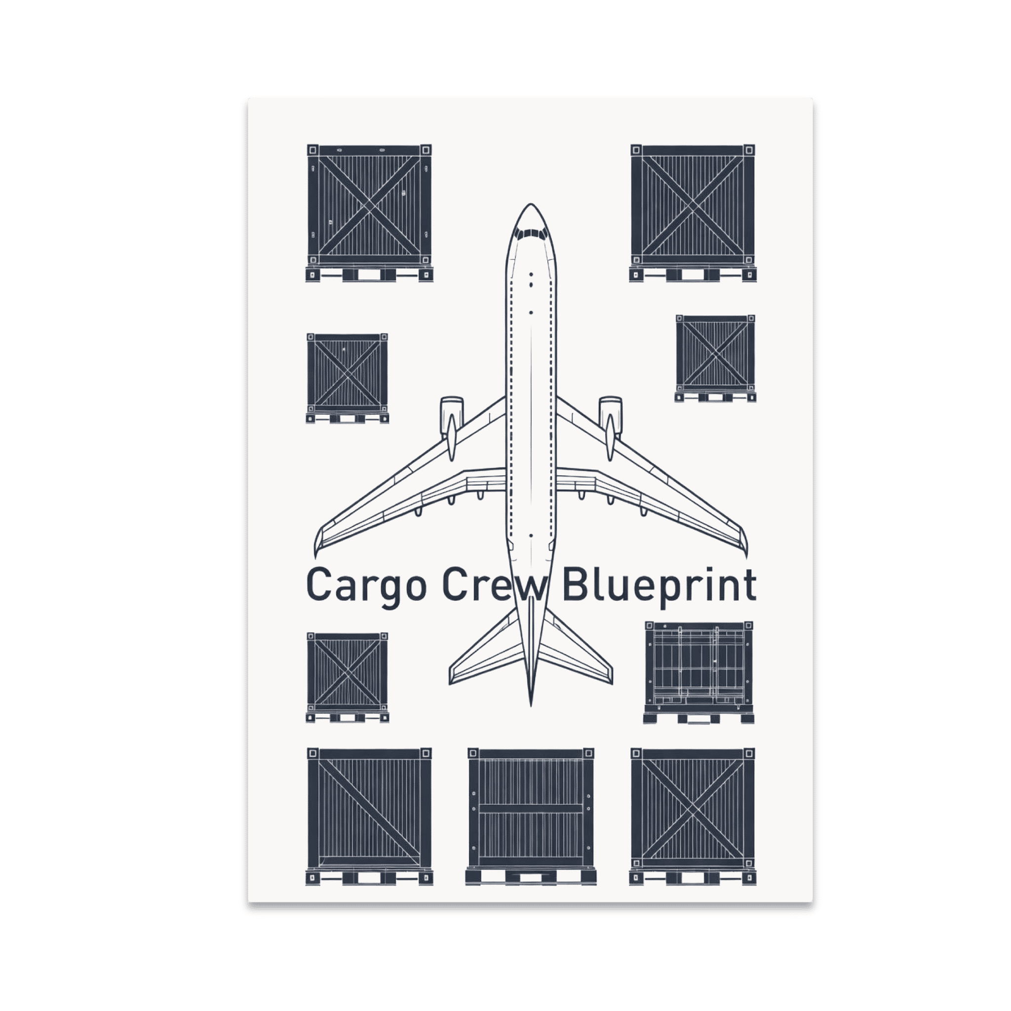 Cargo Crew Blueprint Poster Art - Aviation Logistics Enthusiast - 13x19 ...
