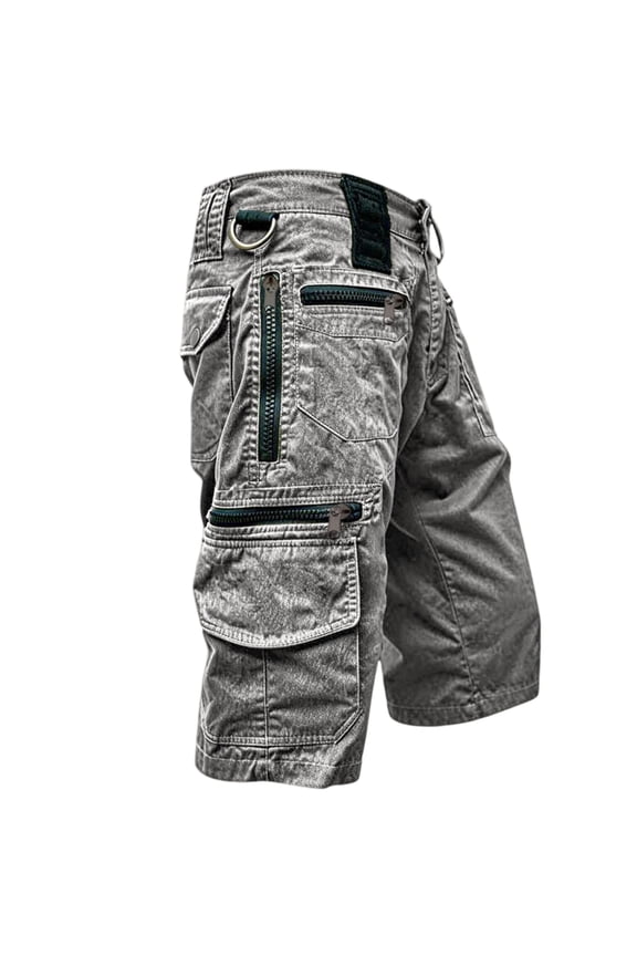 Cargo Denim Jeans Shorts for Men 2026 - Men's Cargo Combat Shorts with Zip Pockets Casual Knee Length Denim Half Pants Summer Workwear for Tactical, Military, Hunting, Climbing