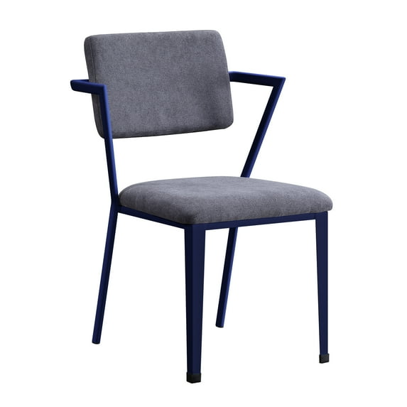 Cargo Gray Fabric Office Chair With Blue Feature Integration Enhancement, High Back, Stationary Seat, Padded Cushion, Metal Leg & Frame, No Storage Come Across Over There Enriched Seat Upon