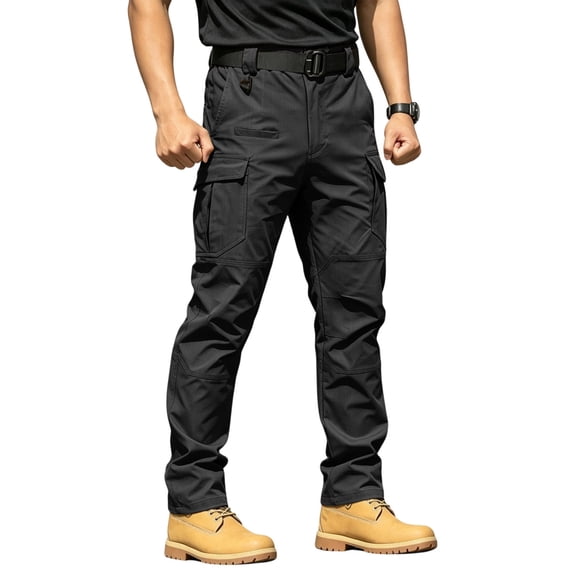 Cargo Hiking Tactical Pants for Men Water Resistant Fall Work Trousers Black M