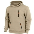 thumbnail image 1 of Cargo Hoodies For Men Long Sleeve Fleece Pullover Sweatshirt Casual Workout Hooded Shirts with Zipper Pockets, 1 of 5