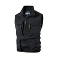 thumbnail image 1 of Cargo Jacket for Men with Pocket Work Vest Fishing Vests Travel Vests Beach Vests Mountaineering Vests, 1 of 3